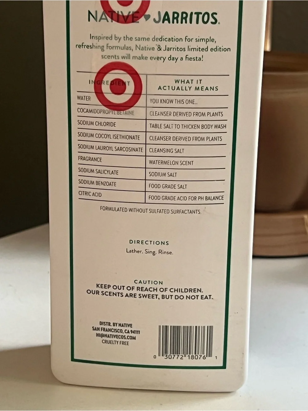 Native Limited Edition Jarritos Watermelon Body Wash Full Size 18 Ounces New!